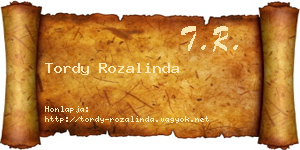 Tordy Rozalinda névjegykártya